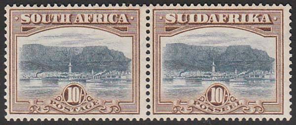 UNION 1927 LONDON PICTORIALS 10s PAIR MOUNTED MINT. SACC 39 R3500