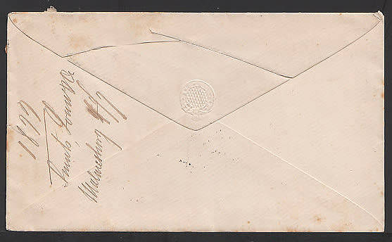 CAPE OF GOOD HOPE 1877 COVER WITH FINE MALMESBURY DATED TOWN OVAL CANCEL TO CAPE TOWN