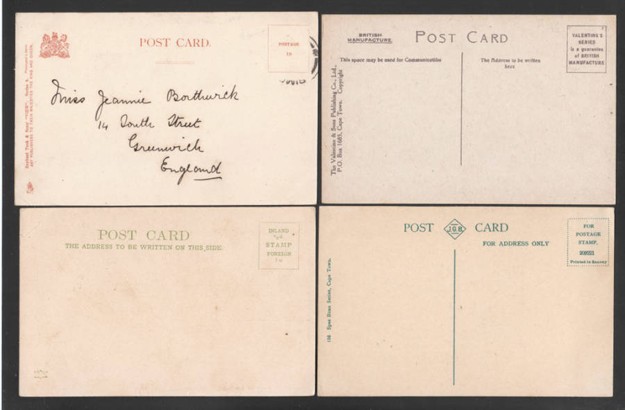 CAPE OF GOOD HOPE HOUT BAY EARLY 1900`s SELECTION OF 8 DIFFERENT POSTCARDS USED/UNUSED.