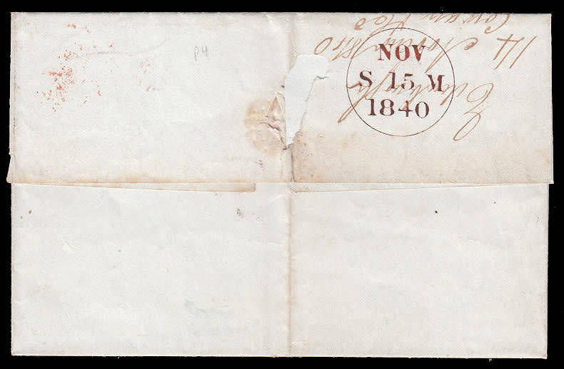 GREAT BRITAIN 1840 1d BLACK PLATE 4, F-G WITH RED MX AND GOOD/LARGE MARGINS ON WRAPPER EX EDINBURG
