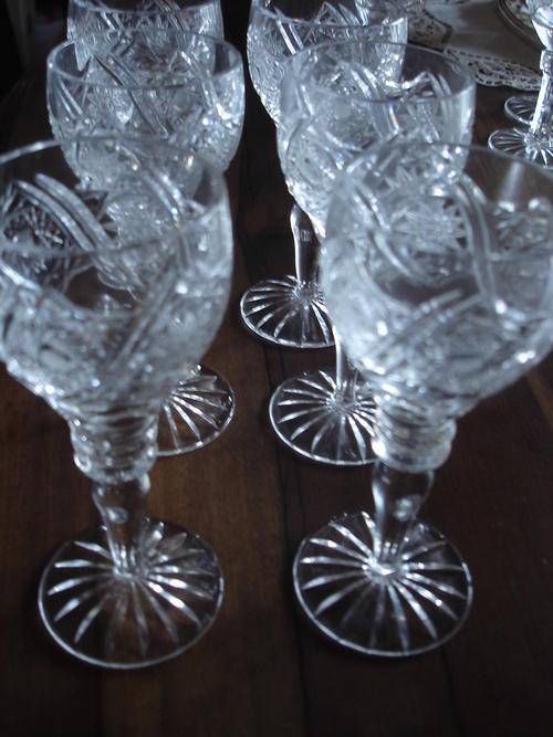 SET OF 6 BOHEMIAN CRYSTAL PORT GLASSES