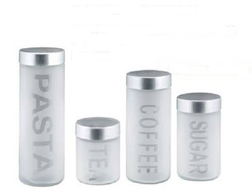 4 Piece Frosted Glass Storage set - Nice Quality