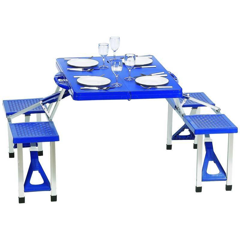 Picnic Table with 4 chairs - Folds up for easy storage