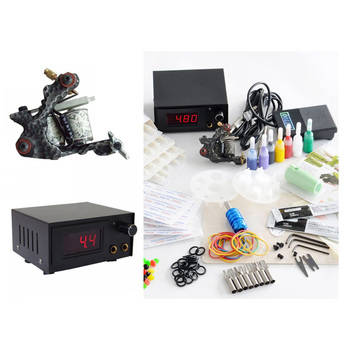 Complete Tattoo Kit with 1 Gun 1 Grip and 7 Colors Ink