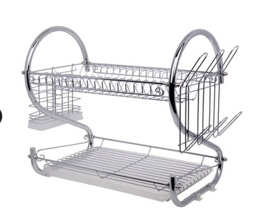Steel Dish Rack  Two-Tier Stainless Steel