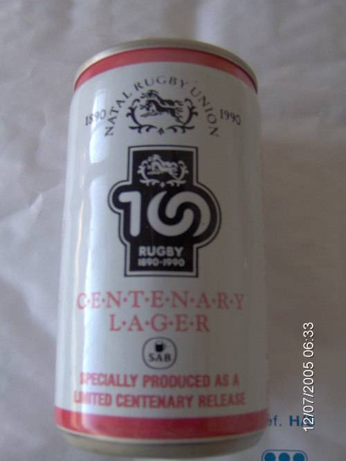 1990 Natal Rugby Union Centenary Lager Can