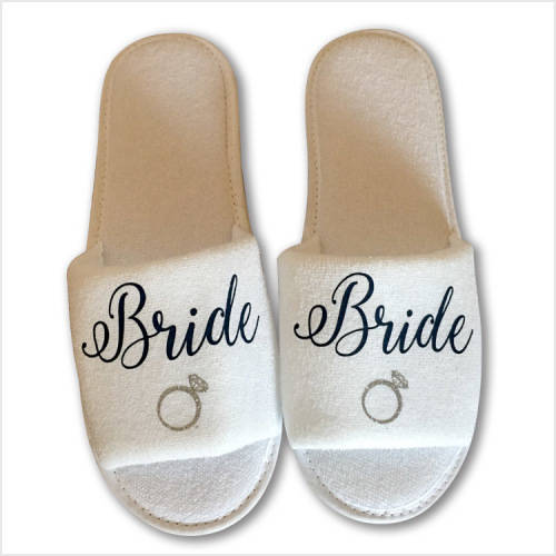 Glitter Ring Bride Slippers