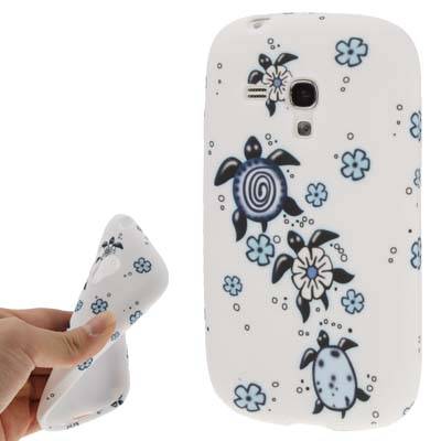 Samsung S3 mini Blue & White Tortoise Flowers Style TPU Case