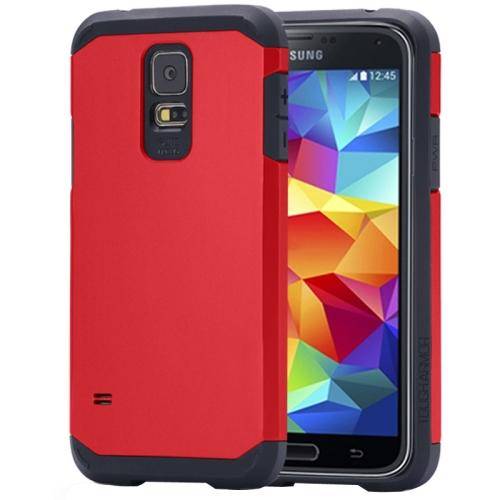 Samsung S5 red tough armor cover plus FREE screen protector & cloth