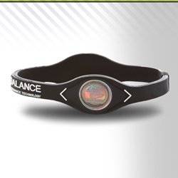 Power Balance Silicone Wristband Bracelet  BLACK MEDIUM