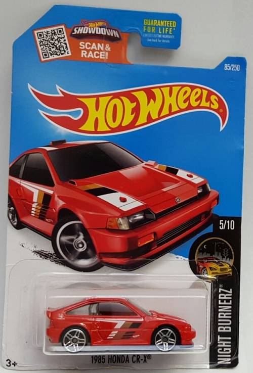 Hot wheels Honda CRX 1985 long card USA