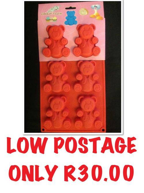 ***SAVE  LOW, LOW SHIPPING R30*** - Teddy 6 SILICONE TRAY - ideal for cakes, puddings, jellies