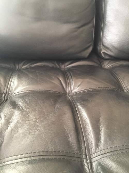 Beautiful Black Leather L-Shape Couch