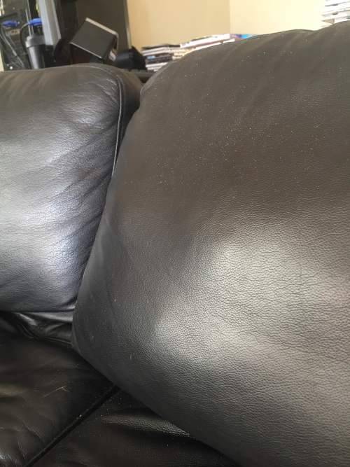 Beautiful Black Leather L-Shape Couch