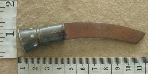 Gurkha kukri or khukuri knife, one of two small knives that go in back of the scabbard, bone handle