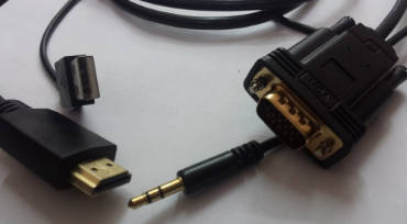 10m HDMI to VGA cable, with audio and USB