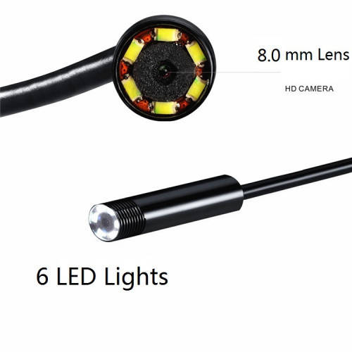 6LED 8.0mm Lens Waterproof Android/PC Endoscope Inspection AN97