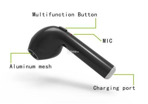 I7 Wireless Earphone Bluetooth Headset In-Ear Invisible Earbud with Mic