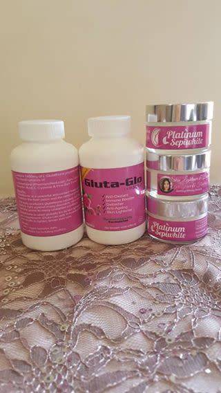 GLUTA-GLO GLUTATHIONE IV LIGHTENING CAPSULES + Creams