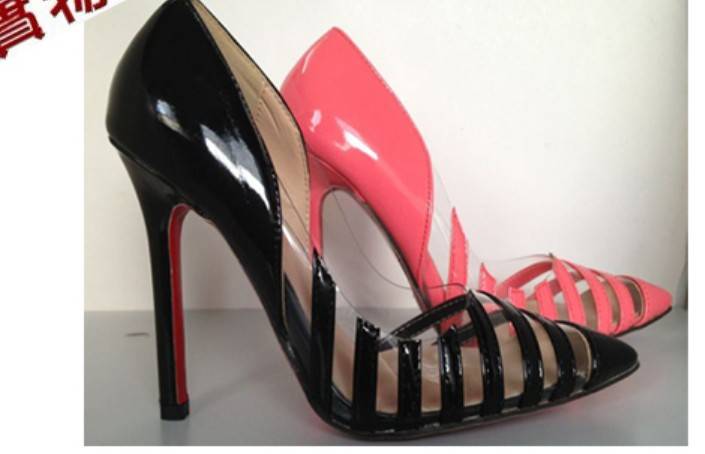 Coral and Transparent Stiletto's
