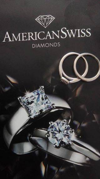American swiss 9ct gold ring with 36 small diamonds and a 9ct band