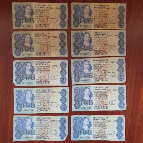 Old R2 SA Reserve Bank Notes - GPC de Kock - Bid per Note to Take All