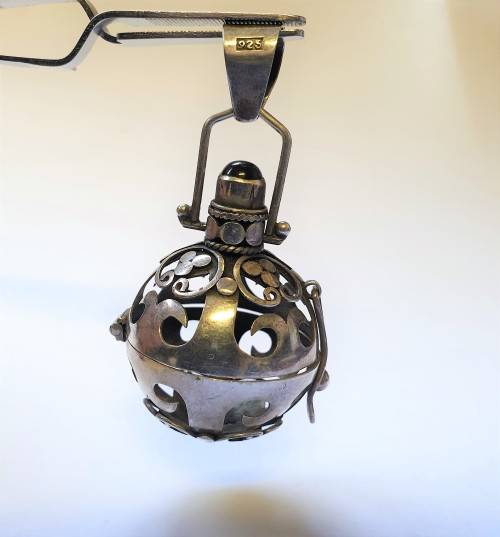Sterling Silver Mexican Cage Pendant for Chime Ball