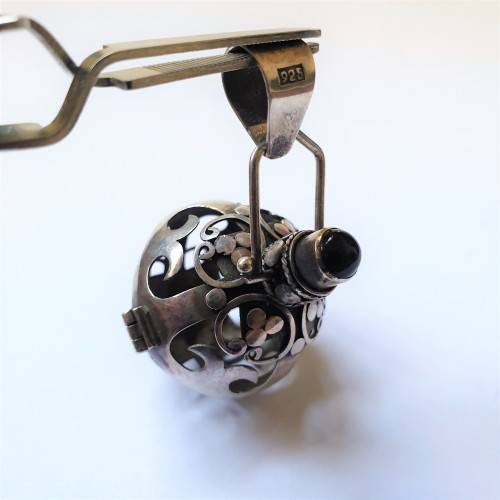 Sterling Silver Mexican Cage Pendant for Chime Ball