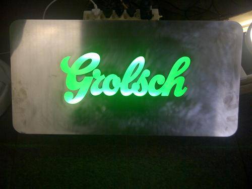 Stainless Steel Grolsch Light Sign