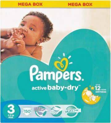 Pampers Active Baby Nappies Size 3 Mega Pack