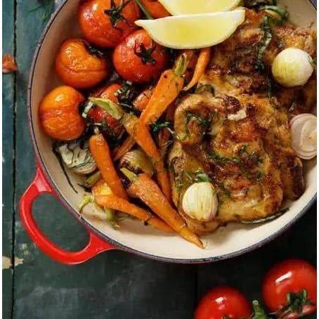 GOURMAND 4.5 Litre Oval Cast Iron Casserole - Cherry