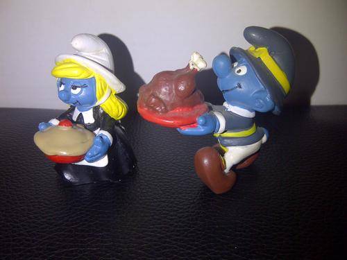 Thanksgiving Smurf and Smurfette #20177,20196 MINT condition, rare as a set