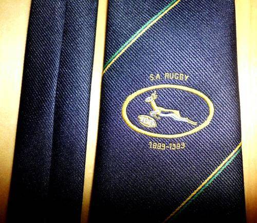 OLD SPRINGBOK RUGBY TIE - SA RUGBY 1889 -1989 - 100 YEARS