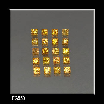 0.12 cts Square-Cut 2.50mm AAA Golden Yellow Sapphire  (setting lot)