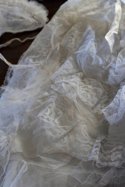 VINTAGE Handmade christening gown with cap