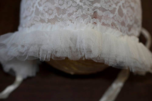 VINTAGE Handmade christening gown with cap