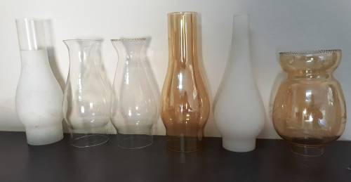 12 x Antique scarce parafin lamp glass funnels