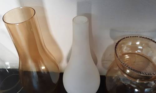 12 x Antique scarce parafin lamp glass funnels