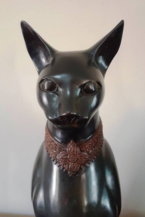 Stunning Pair of Bronze Cat Statues (c.1930) by Artist A. Tiot
