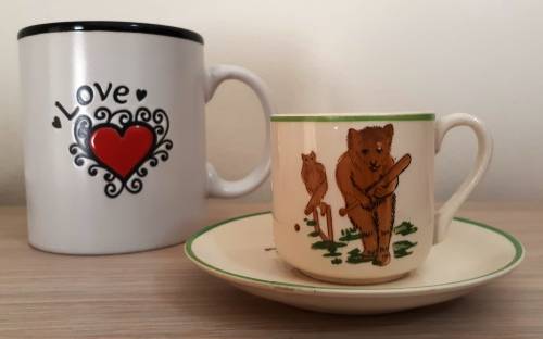 Rare Collectable Vintage Nursery Cricket Bear Cup and Saucer c.1930