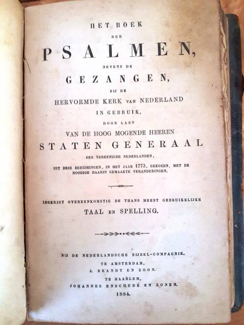Antique 1884 Hollandse Staten Generael Bybel (Muller familie)