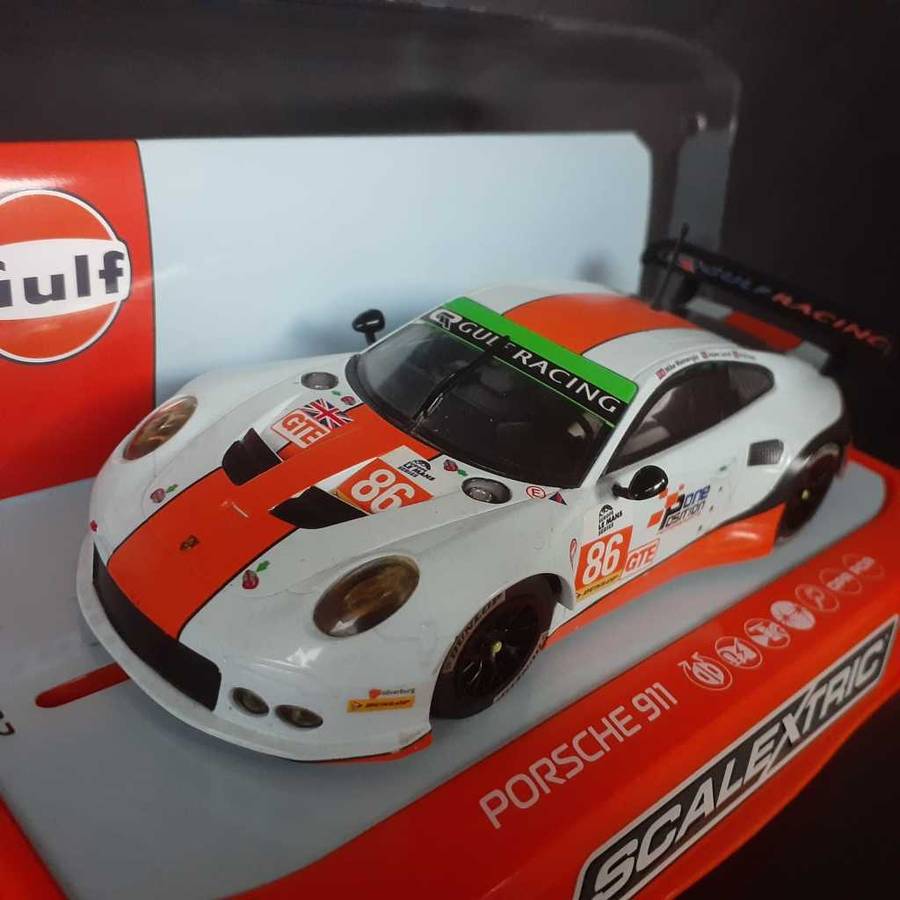 Scalextric C3732 Porsche 911 RSR Gulf Racing Team Boxed