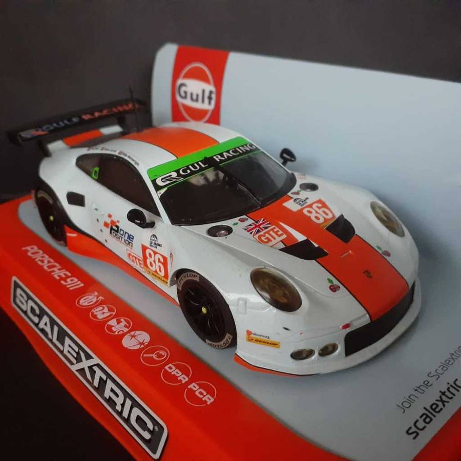 Scalextric C3732 Porsche 911 RSR Gulf Racing Team Boxed