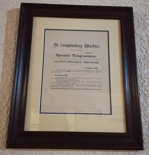 Rare & Original Framed Boer War Special Telegram from De Zoutpansberg Waghter 1900