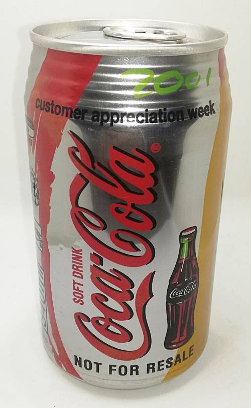 Sealed Coca Cola Can 340ml, 2001 Customer Appreciation Week. View Pictures