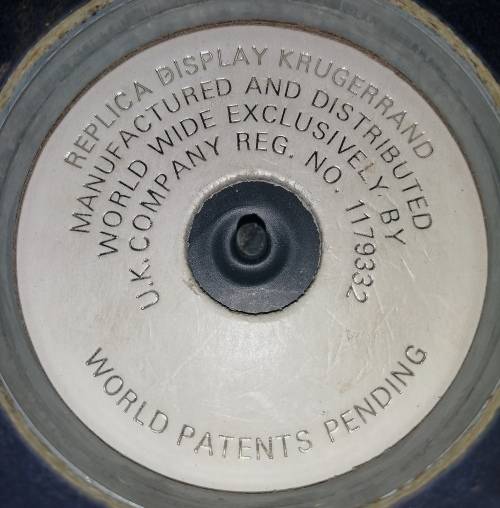 Replica Display Krugerrand. 13cm Diameter. Weighted. Plastic Item