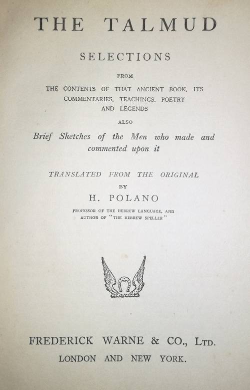 The Talmud, Polano`s Translation Undated, Hardcover Good condition
