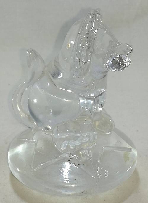 Cristal D Arques.Art Collection Lead Crystal Lion Paperweight. 10cm Tall