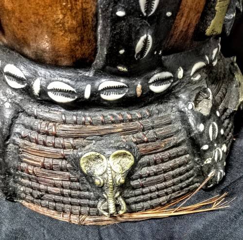 Antique West African Cameroon Royal Calabash Wine Gourd.