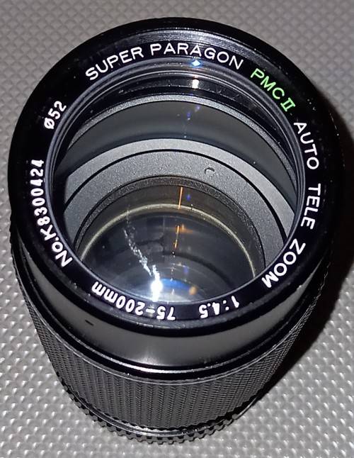 Super Paragon PMC II Auto Tele Zoom Lens. 1:4.5 / 75-200mm. Pentax K Mount